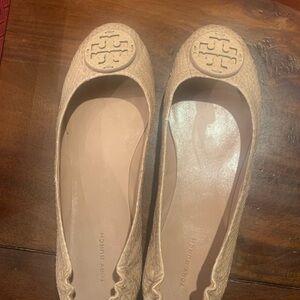 Tory Burch Beige Textured Flats